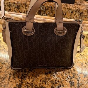 Calvin Klein brown  and Cream Satchel
